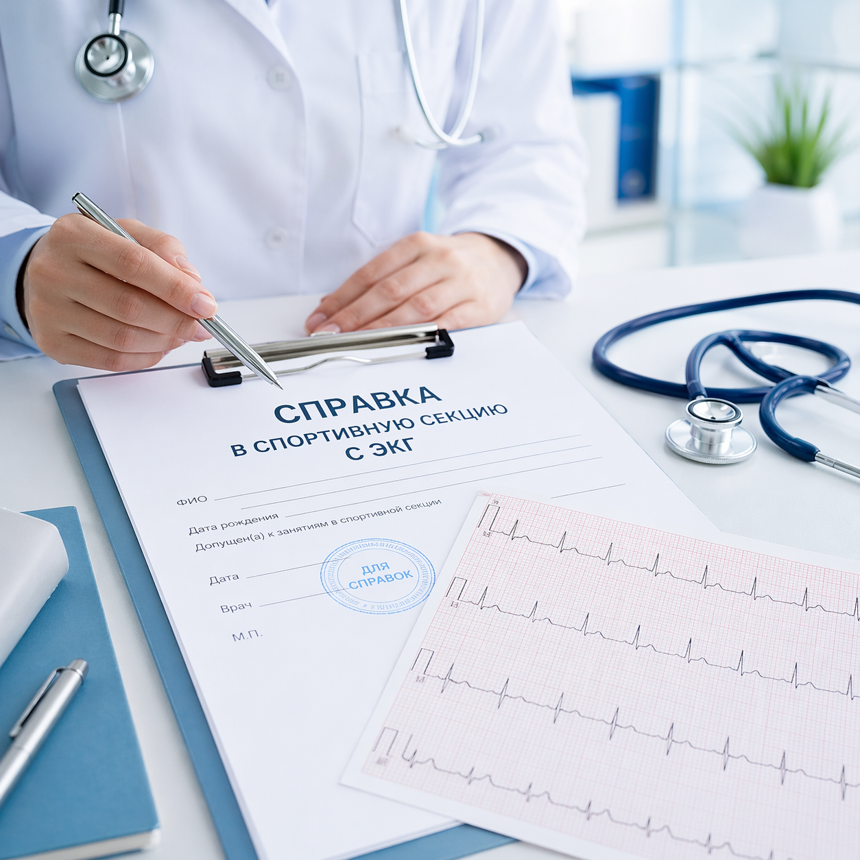 Справка в спортивную секцию с ЭКГ